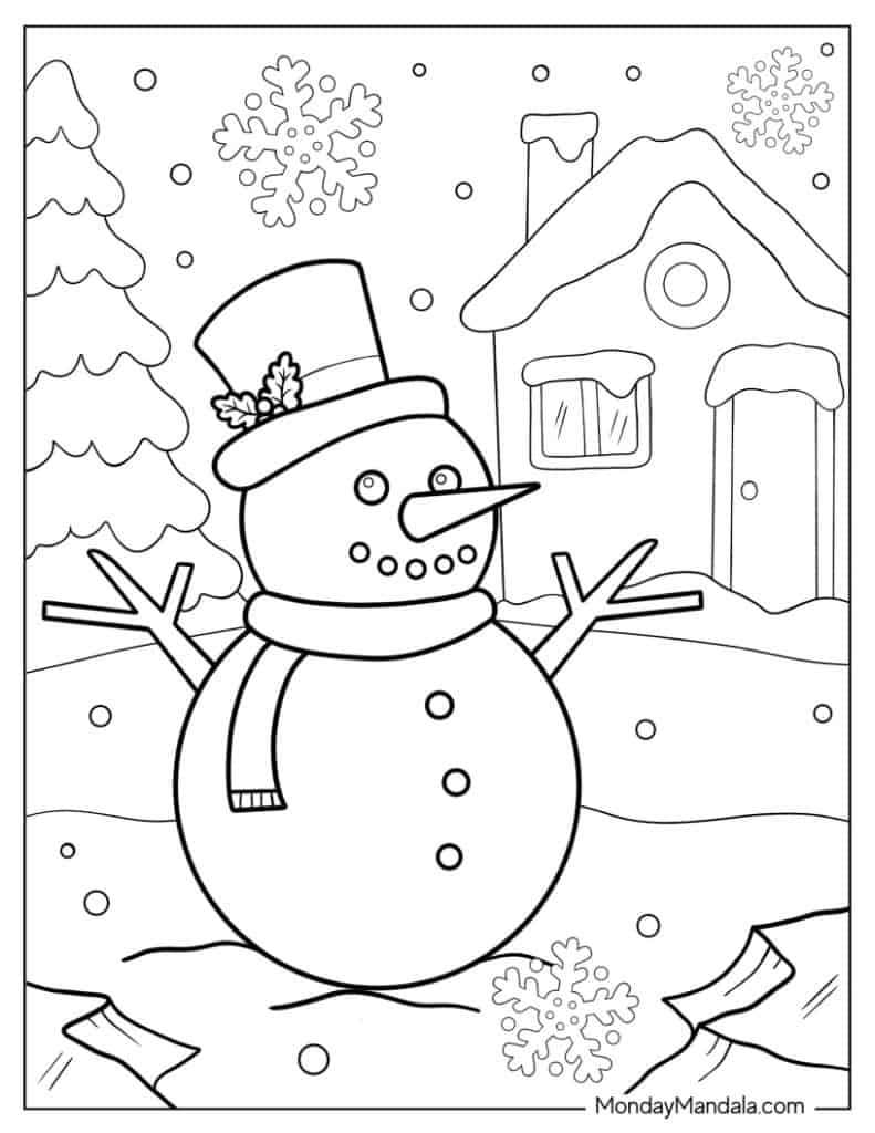 60 winter coloring pages (free pdf printables)